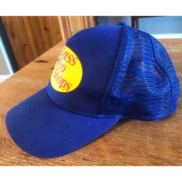 Bass Pro Shops Adjustable Snapback Mesh Trucker Baseball Hat Cap Navy Blue - Picture 3 of 7